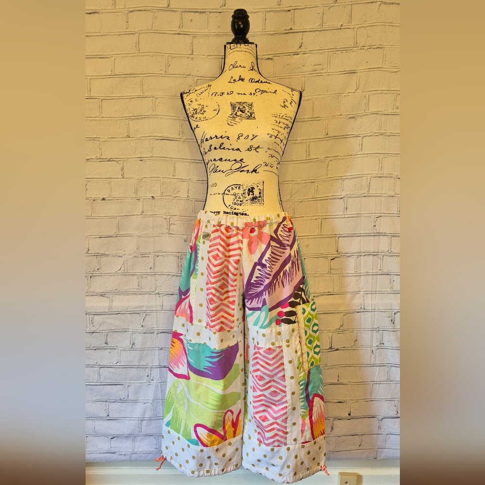 Vibrant Multicolor Wide Leg Capris